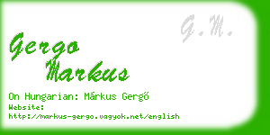 gergo markus business card