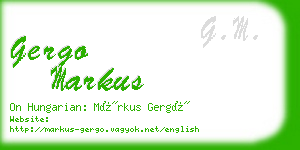 gergo markus business card